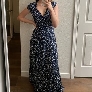 Wrap floral maxi dress